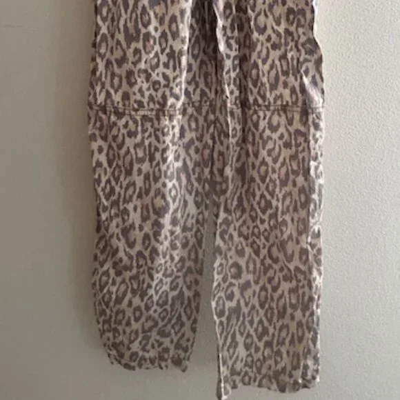 Urban Outfitters Camille Leopard Print Cheetah Cotton Zip Racerback Overalls NEW - Picture 16 of 16